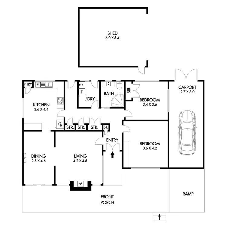Floorplan of Homely house listing, 93 LAKE STREET, Edenhope VIC 3318