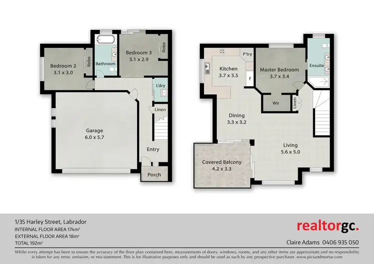 Floorplan of Homely townhouse listing, 1/35 Harley Street, Labrador QLD 4215