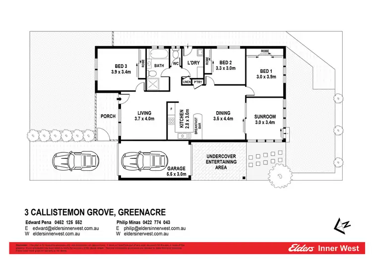 Floorplan of Homely semi-detached listing, 3 Callistemon Grove, Greenacre NSW 2190