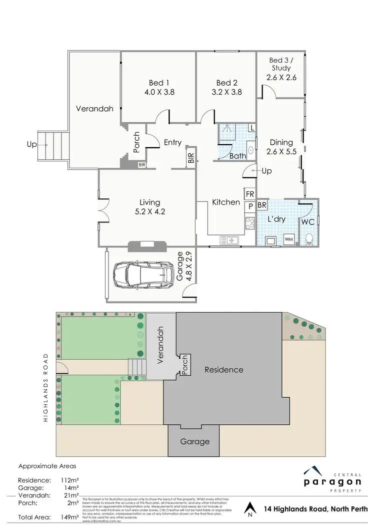 Floorplan of Homely house listing, 14 Highlands Road, North Perth WA 6006