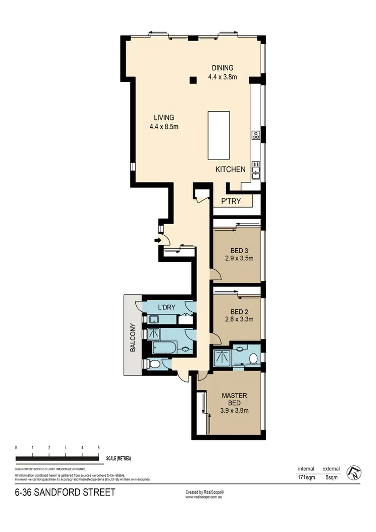 Floorplan of Homely unit listing, 6/36 Sandford St, St Lucia QLD 4067