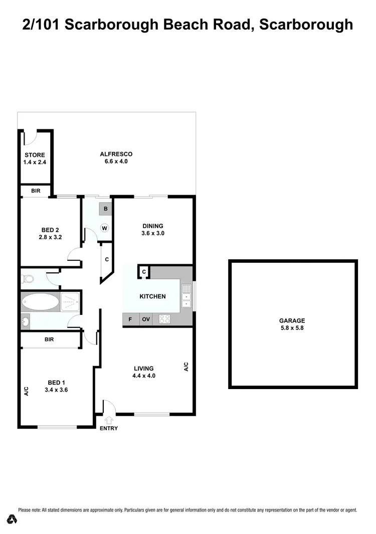 Floorplan of Homely villa listing, 2/101 Scarborough Beach Road, Scarborough WA 6019