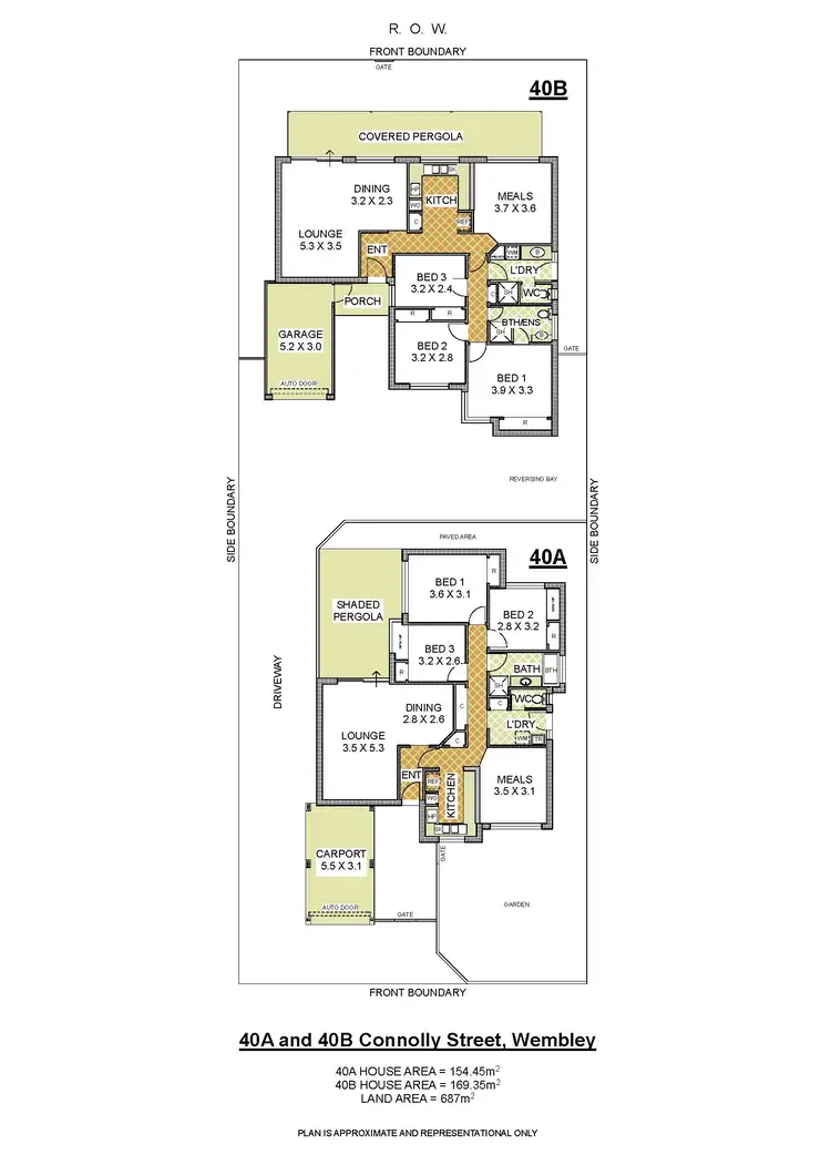 Floorplan of Homely semi-detached listing, 40 A & B Connolly Street, Wembley WA 6014
