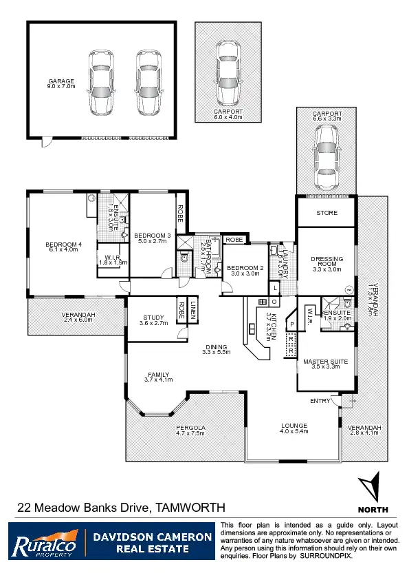 Floorplan of Homely house listing, 22 Meadowbanks Drive, Tamworth NSW 2340