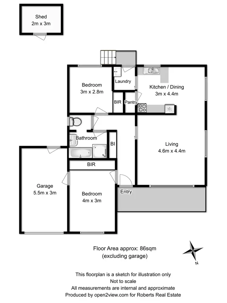 Floorplan of Homely unit listing, 2/1 Carmont Court, Howrah TAS 7018