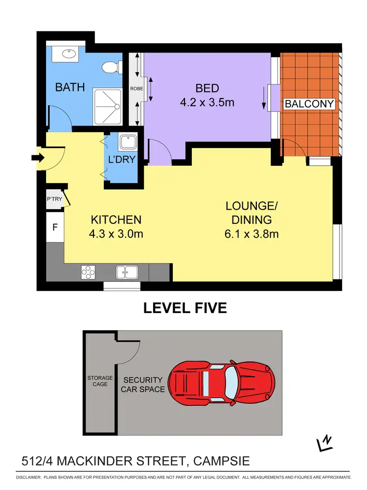 Floorplan of Homely apartment listing, 512/4 Mackinder Street, Campsie NSW 2194