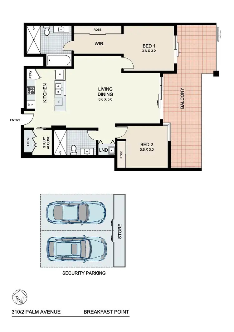 Floorplan of Homely apartment listing, 310/2 Palm Avenue, Breakfast Point NSW 2137