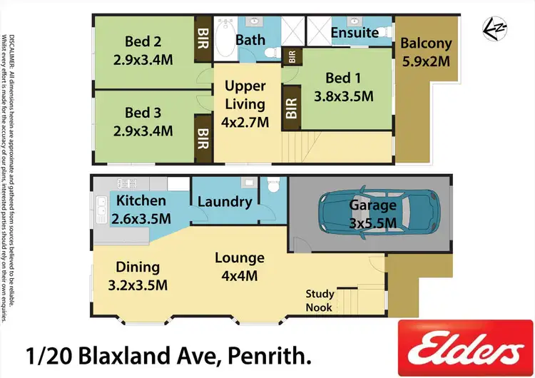 Floorplan of Homely townhouse listing, 1/20-24 Blaxland Avenue, Penrith NSW 2750