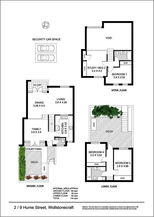 Floorplan of Homely townhouse listing, 2/9-15 Hume Street, Wollstonecraft NSW 2065