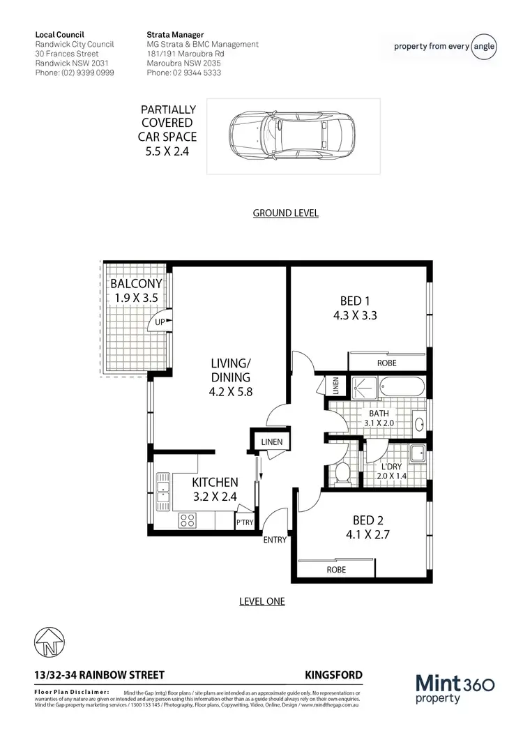 Floorplan of Homely apartment listing, 13/32-34 Rainbow Street, Kingsford NSW 2032