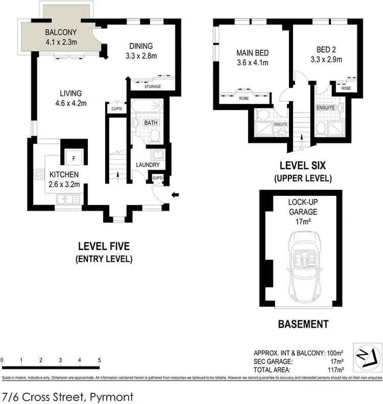 Floorplan of Homely apartment listing, 7/6 Cross Street, Pyrmont NSW 2009
