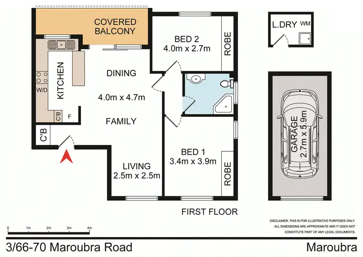 Floorplan of Homely unit listing, 3/66-70 Maroubra Road, Maroubra NSW 2035