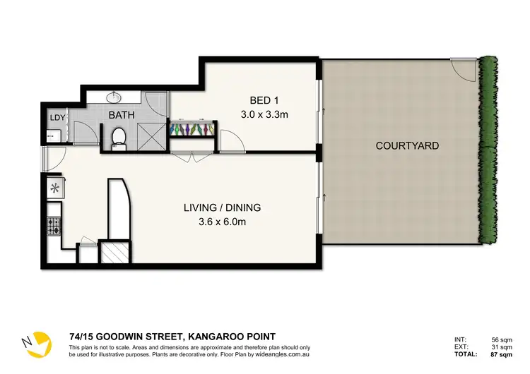 Floorplan of Homely apartment listing, 74/15 Goodwin Street, Kangaroo Point QLD 4169