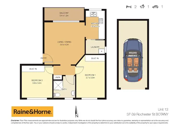 Floorplan of Homely unit listing, 12/37 Rochester Street, Botany NSW 2019