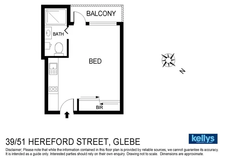 Floorplan of Homely studio listing, 39/51 Hereford Street, Glebe NSW 2037