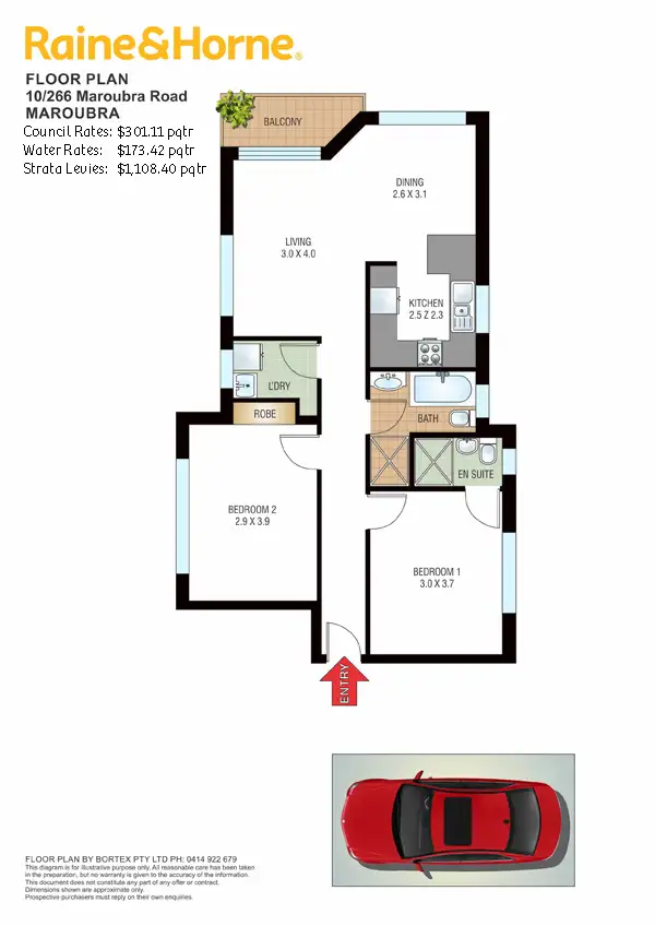 Floorplan of Homely apartment listing, 10/266 Maroubra Road, Maroubra NSW 2035