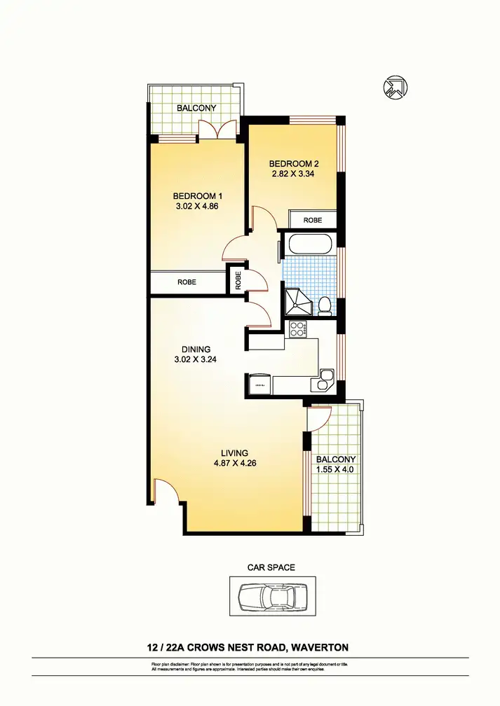 Floorplan of Homely apartment listing, 12/22A Crows Nest Road, Waverton NSW 2060