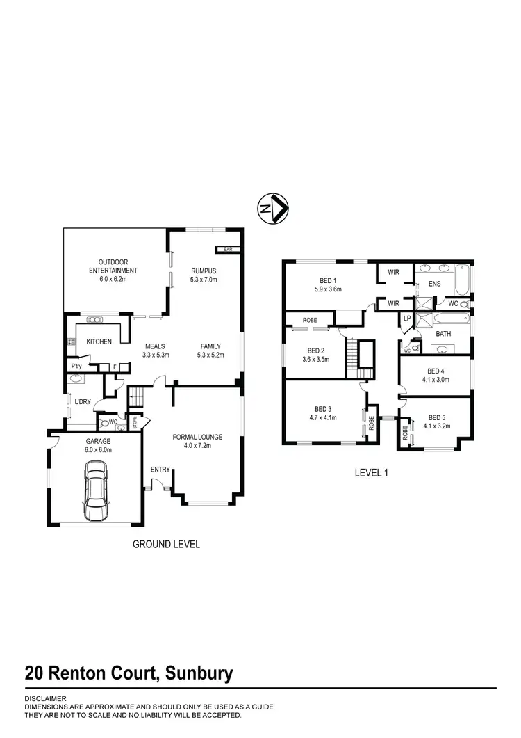 Floorplan of Homely house listing, 20 Renton Court, Sunbury VIC 3429