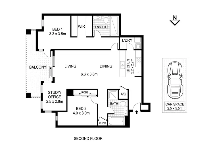 Floorplan of Homely apartment listing, B205/15 Flack Avenue, Hillsdale NSW 2036