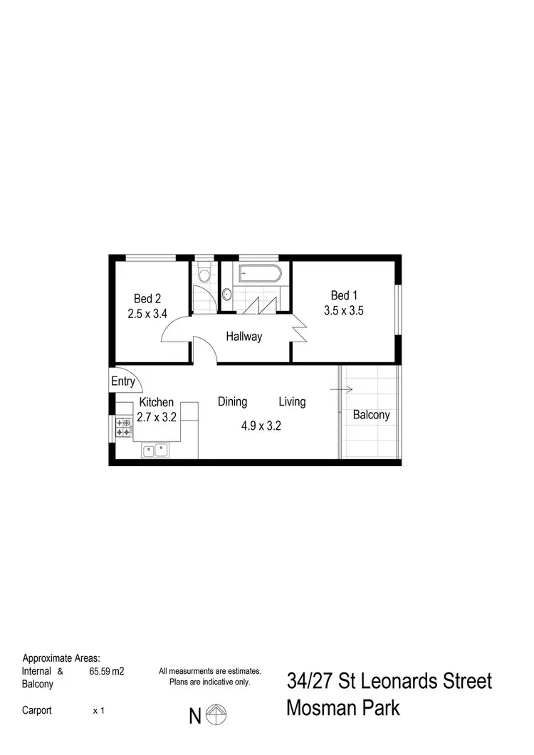 Floorplan of Homely apartment listing, 34/27 St Leonards Street, Mosman Park WA 6012