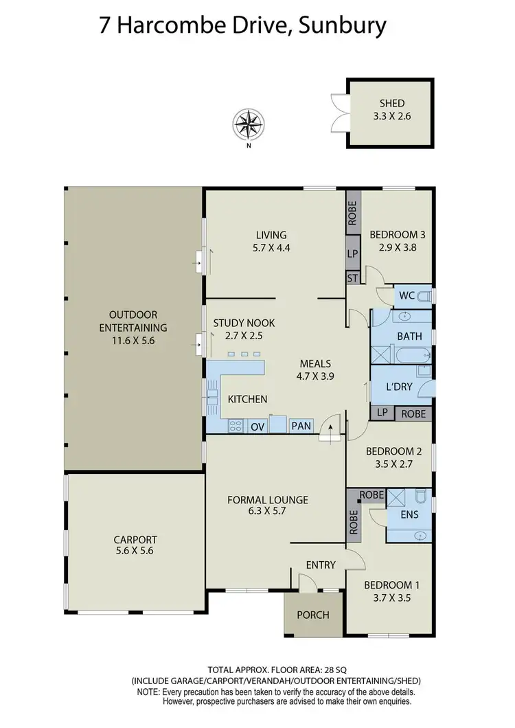 Floorplan of Homely house listing, 7 Harcombe Drive, Sunbury VIC 3429