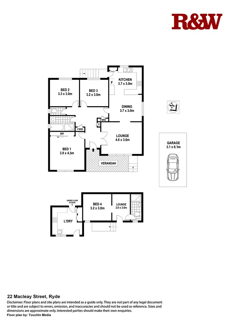 Floorplan of Homely house listing, 22 Macleay Street, Ryde NSW 2112