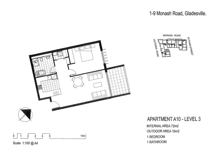 Floorplan of Homely apartment listing, Apartment A10, 1-9 Monash Road, Gladesville NSW 2111