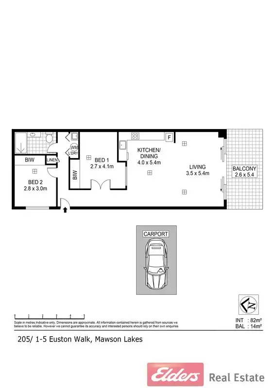 Floorplan of Homely apartment listing, 205/1-5 Euston Walk, Mawson Lakes SA 5095