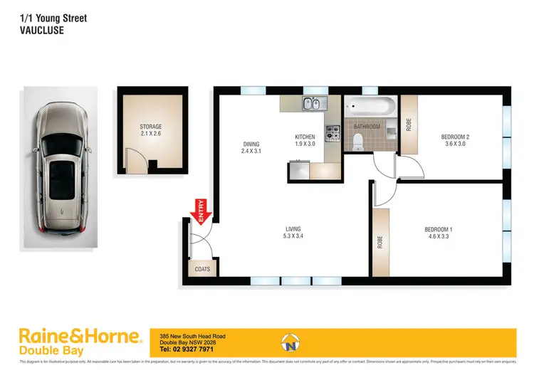 Floorplan of Homely apartment listing, 1/1 Young Street, Vaucluse NSW 2030