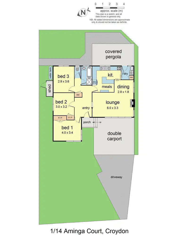 Floorplan of Homely house listing, 1/14 Aminga Court, Croydon VIC 3136
