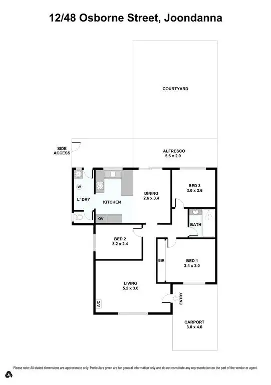 Floorplan of Homely villa listing, 12/48 Osborne Street, Joondanna WA 6060