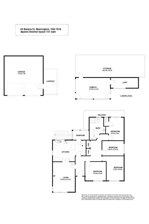 Floorplan of Homely house listing, 20 Barana Street, Mornington TAS 7018