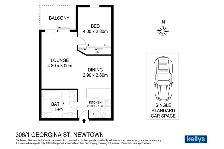Floorplan of Homely apartment listing, 306/1 Georgina Street, Newtown NSW 2042