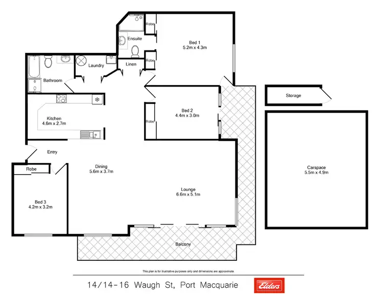 Floorplan of Homely unit listing, 14/14-16 Waugh Street, Port Macquarie NSW 2444