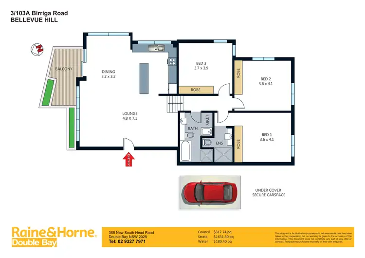Floorplan of Homely apartment listing, 3/103a Birriga Road, Bellevue Hill NSW 2023
