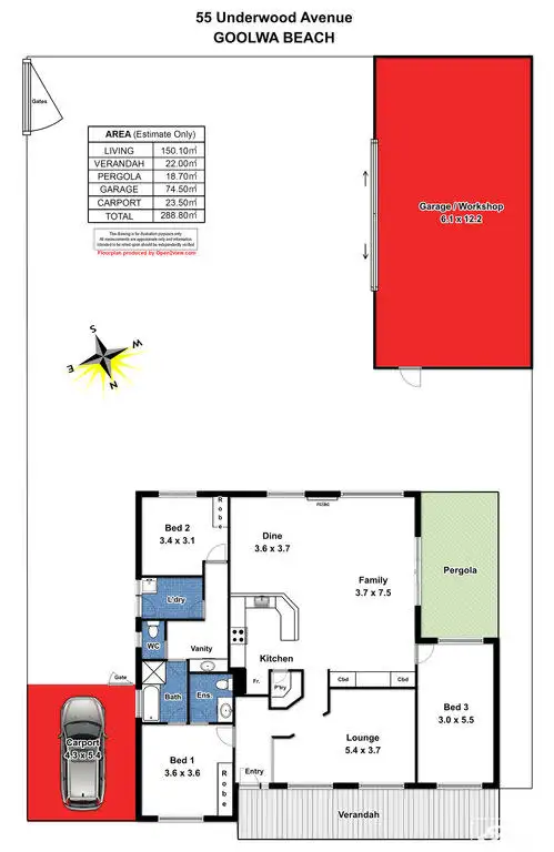 Floorplan of Homely house listing, 55 Underwood Avenue, Goolwa Beach SA 5214