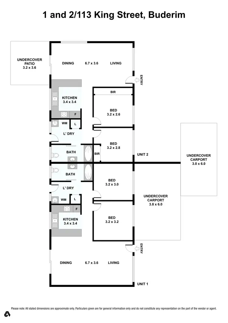 Floorplan of Homely semi-detached listing, 1 & 2/113 King Street, Buderim QLD 4556