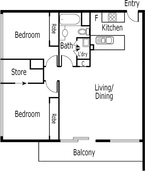 Floorplan of Homely apartment listing, 107/88 Kavanagh Street, Southbank VIC 3006