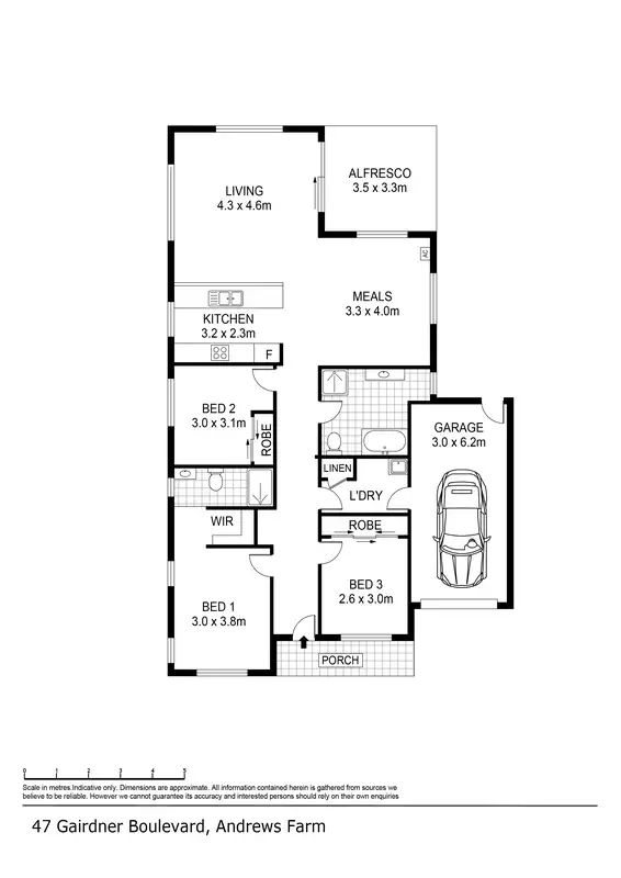 Floorplan of Homely house listing, 47 Gairdner Blvd, Andrews Farm SA 5114
