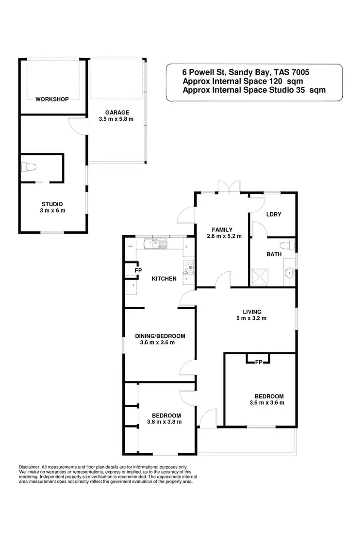 Floorplan of Homely house listing, 6 Powell Street, Sandy Bay TAS 7005