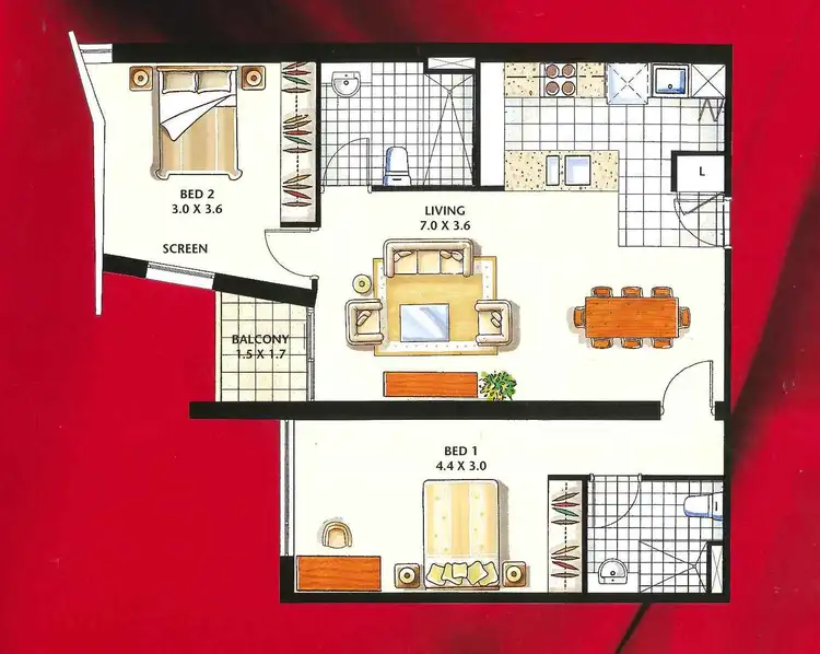 Floorplan of Homely apartment listing, 807/108 Albert Street, Brisbane City QLD 4000