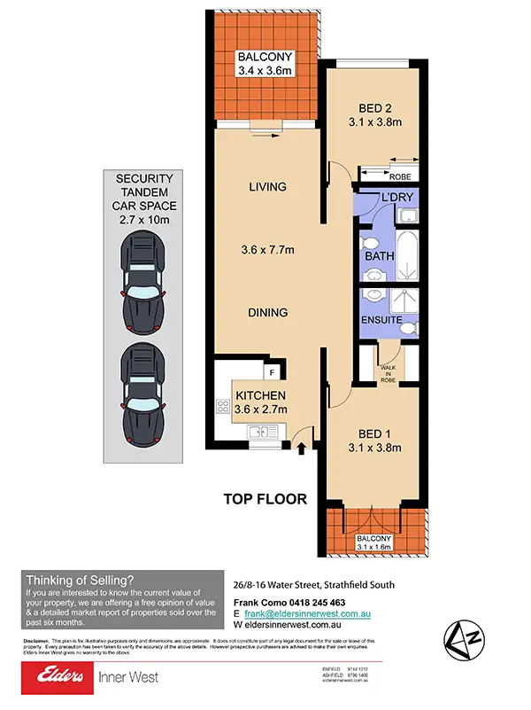 Floorplan of Homely unit listing, 26/8-16 Water Street, Strathfield South NSW 2136