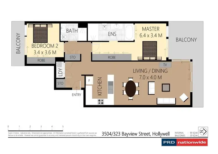 Floorplan of Homely apartment listing, 3504/323 Bayview Street, Hollywell QLD 4216