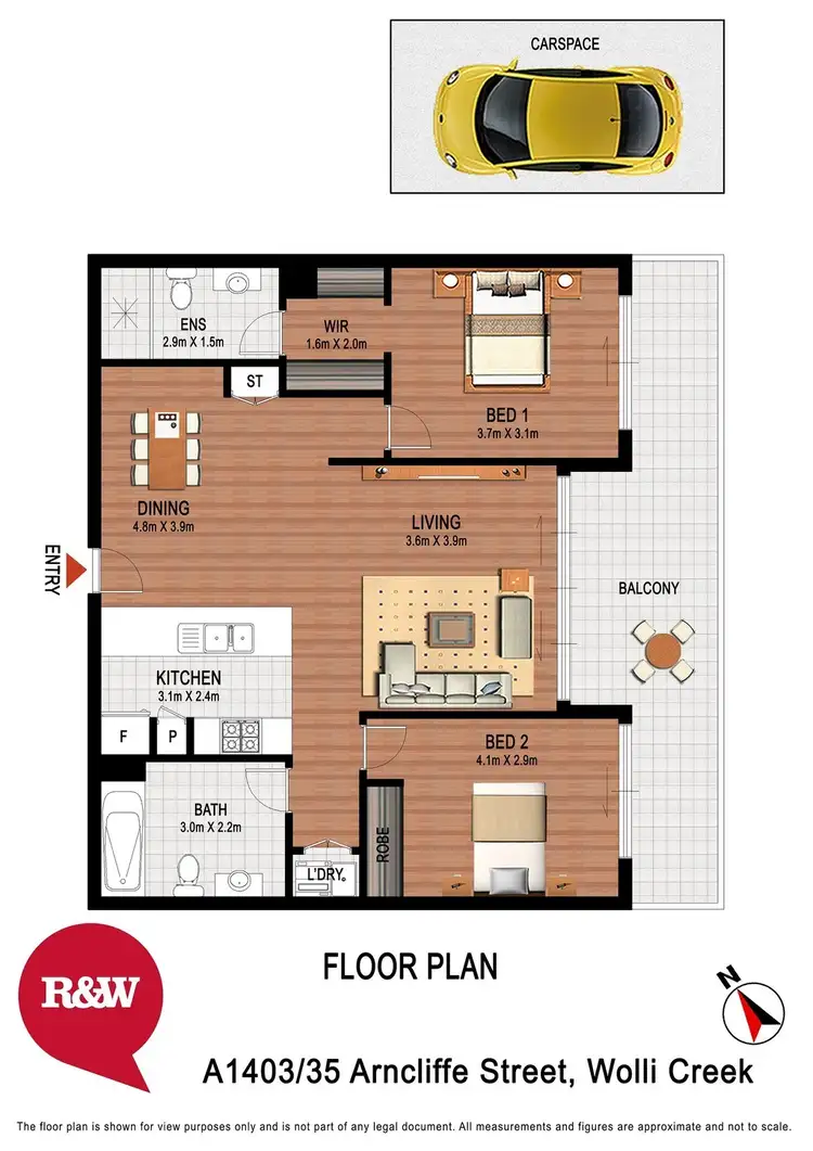 Floorplan of Homely apartment listing, A1403/35 Arncliffe Street, Wolli Creek NSW 2205
