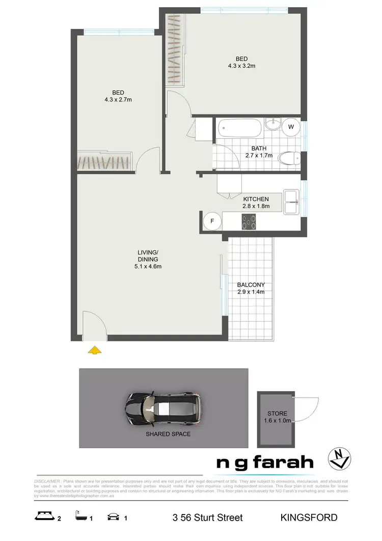 Floorplan of Homely apartment listing, 3/56 Sturt Street, Kingsford NSW 2032