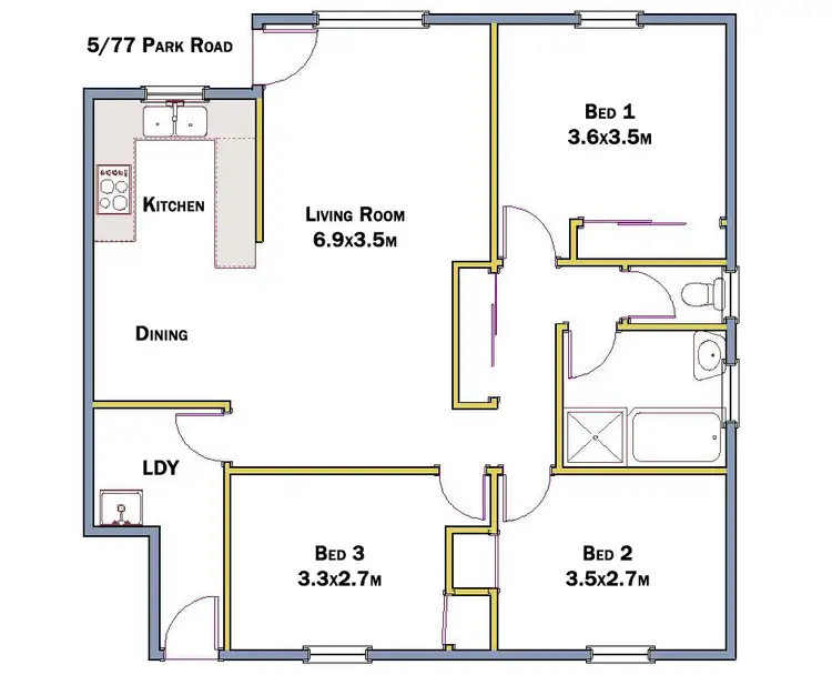 Floorplan of Homely townhouse listing, 5/77 Park Road, Slacks Creek QLD 4127