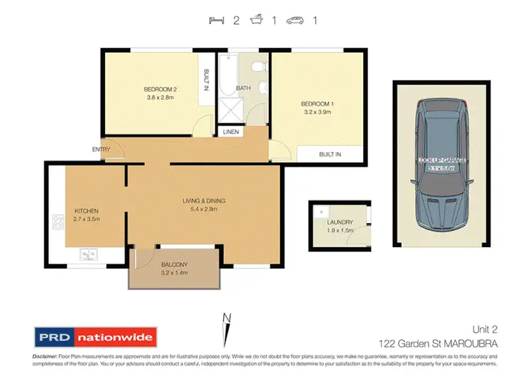 Floorplan of Homely unit listing, 2/122 Garden Street, Maroubra NSW 2035