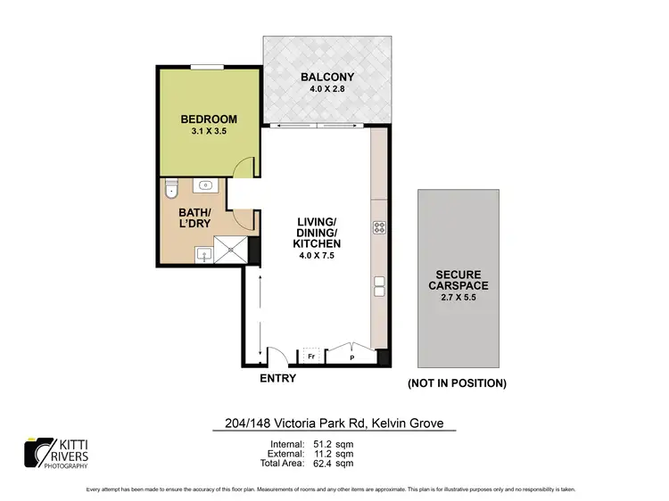 Floorplan of Homely unit listing, 204/148 Victoria Park Road, Kelvin Grove QLD 4059