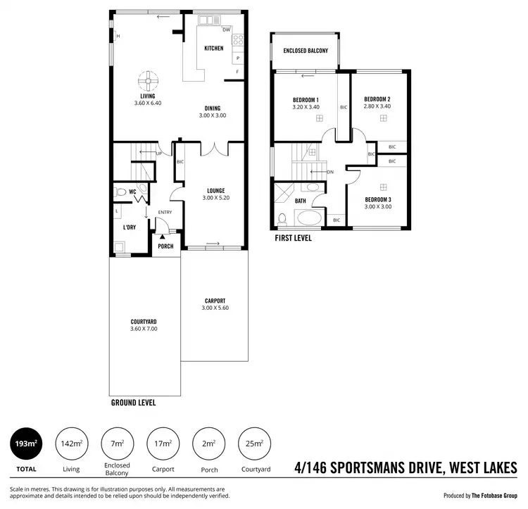 Floorplan of Homely townhouse listing, 4/146 Sportsmans Drive, West Lakes SA 5021