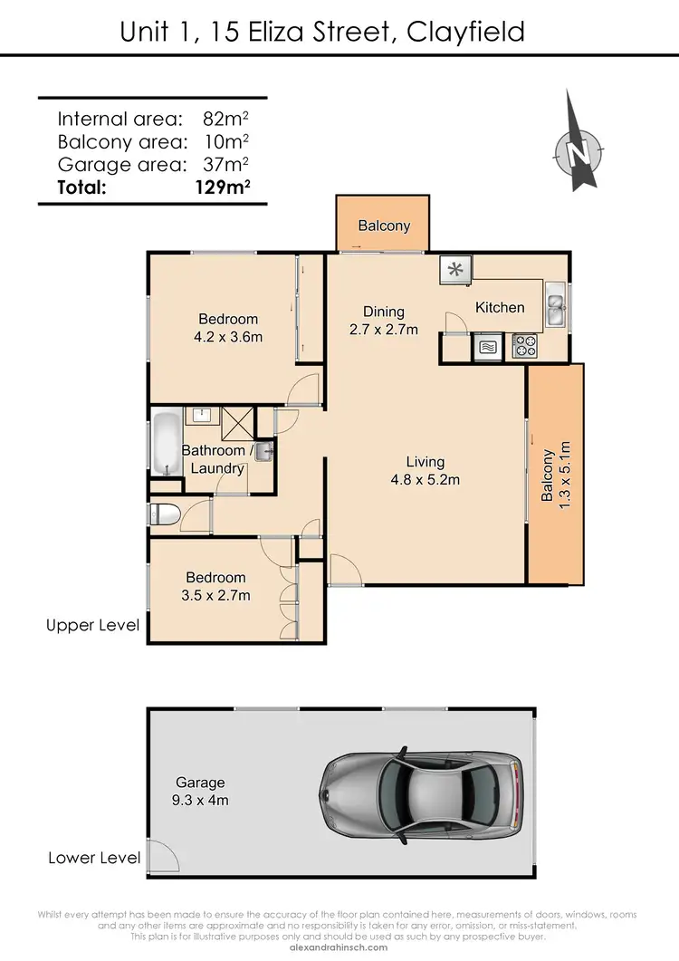 Floorplan of Homely unit listing, 1/15 Eliza Street, Clayfield QLD 4011